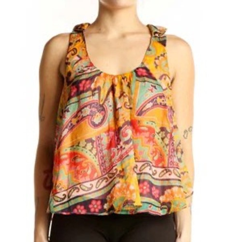 FREE PEOPLE Strawberry Print Sleeveless Top‎ size XSmall